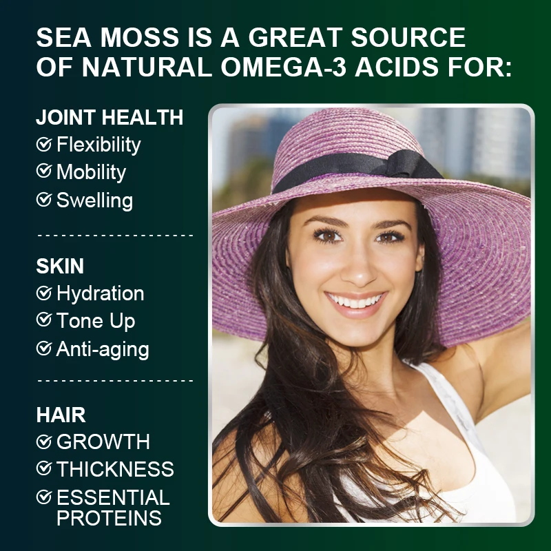 BEWORTHS Vegetarian Diet Organic Sea Moss Capsule Helps Immune System ,Joint Health Intestinal Cleansing Thyroid Supplement