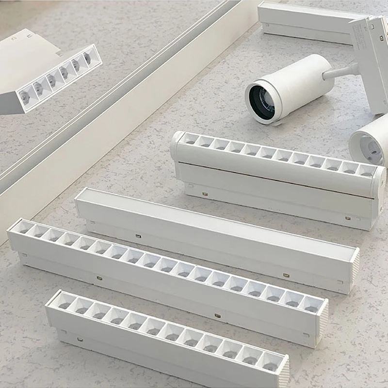 

White Magnetic LED Track Light 48v DALI Tuya ZigBee Dimmable Smart Home Rail Lighting Linear System No Main Lamp Magnet Spot