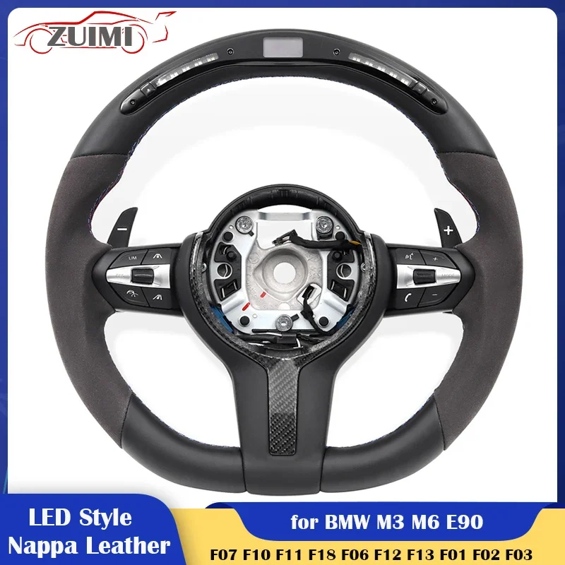 Modified Car Steering Wheel With LED For BMW F07 F10 F11 F18 F20 F06 F12 F13 F01 F02 F03 F30 F90 F91 F92 F93 E90 E91 E92 E93 E70