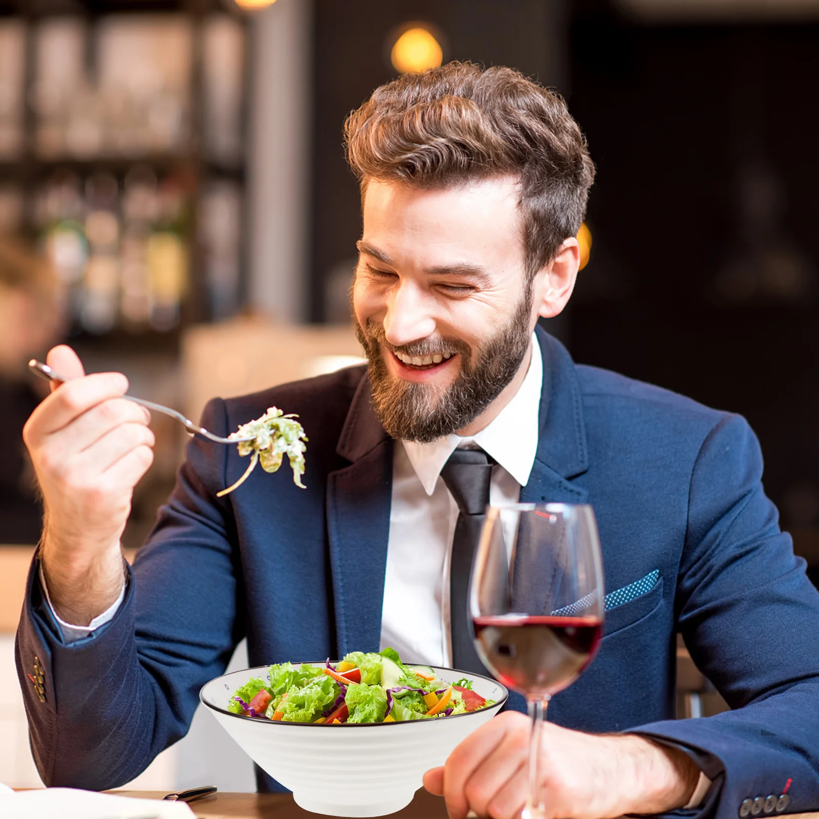 

Soup Bowl Ceramic Durable Large Serving Bowl Soup Cereal Food Kitchen Household Tableware