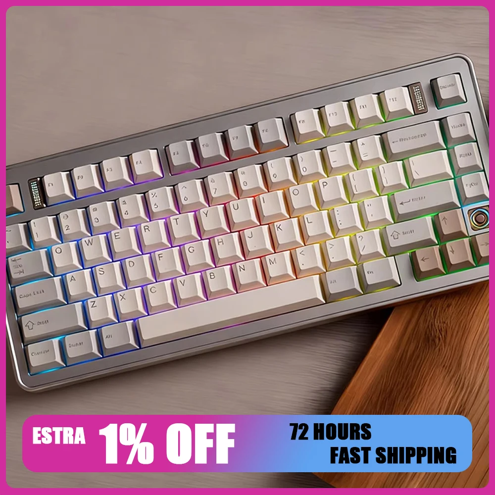 

Механическая клавиатура TICKTYPE EVO75, три режима подключения, низкая задержка, RGB-подсветка, игровая клавиатура с высокой износостойкостью, Gasket-крепление, Hot Swap, аксессуары для ПК, подарки