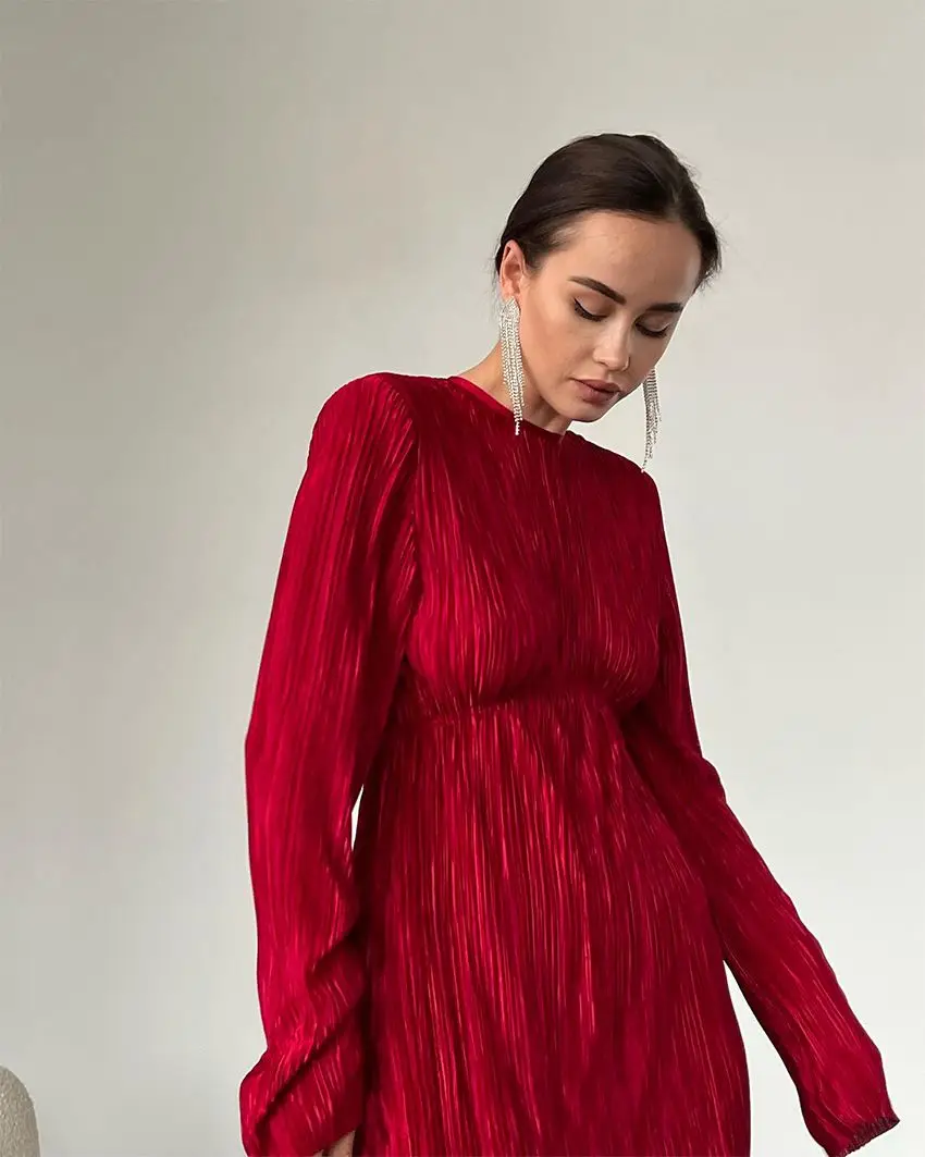 المرأة مثير Bal Long Sve Par Dr جولة Ne الجوف خارج ثوب ألف خط تنورة عالية الخصر محبوك النسيج ملابس رسمية