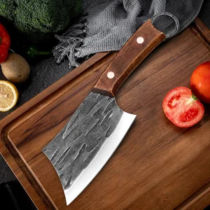 Stainless Steel-Forded Shop Blackle Knife, Slicing Knife Fish, Wooden Fist, Meat Cutle Kitchen, Chef Cut, Cook, 4 12 Main Sales Cutle - №3