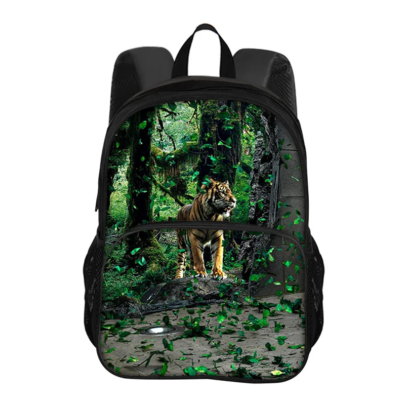 Hot selling Tiger Round Front Bag Backpack Large Capacity Trendy Animal Print Boys and Girls School Birthday Best Gift