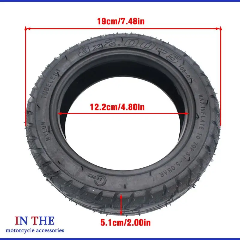 NEW Modified Rear inflatable wheel for Modified KUGOO S1 S2 S3 electric scooter Rear hub tiress 8x2.00-5 tires tubeless wheel