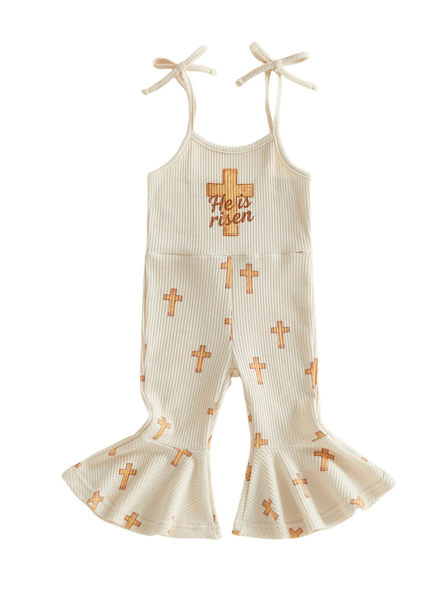 رومبير رائع لعيد الفصح للرضع مع زينة على شكل أرنب جميل وسروال أنيق على شكل جرس للفتيات الصغيرات #3