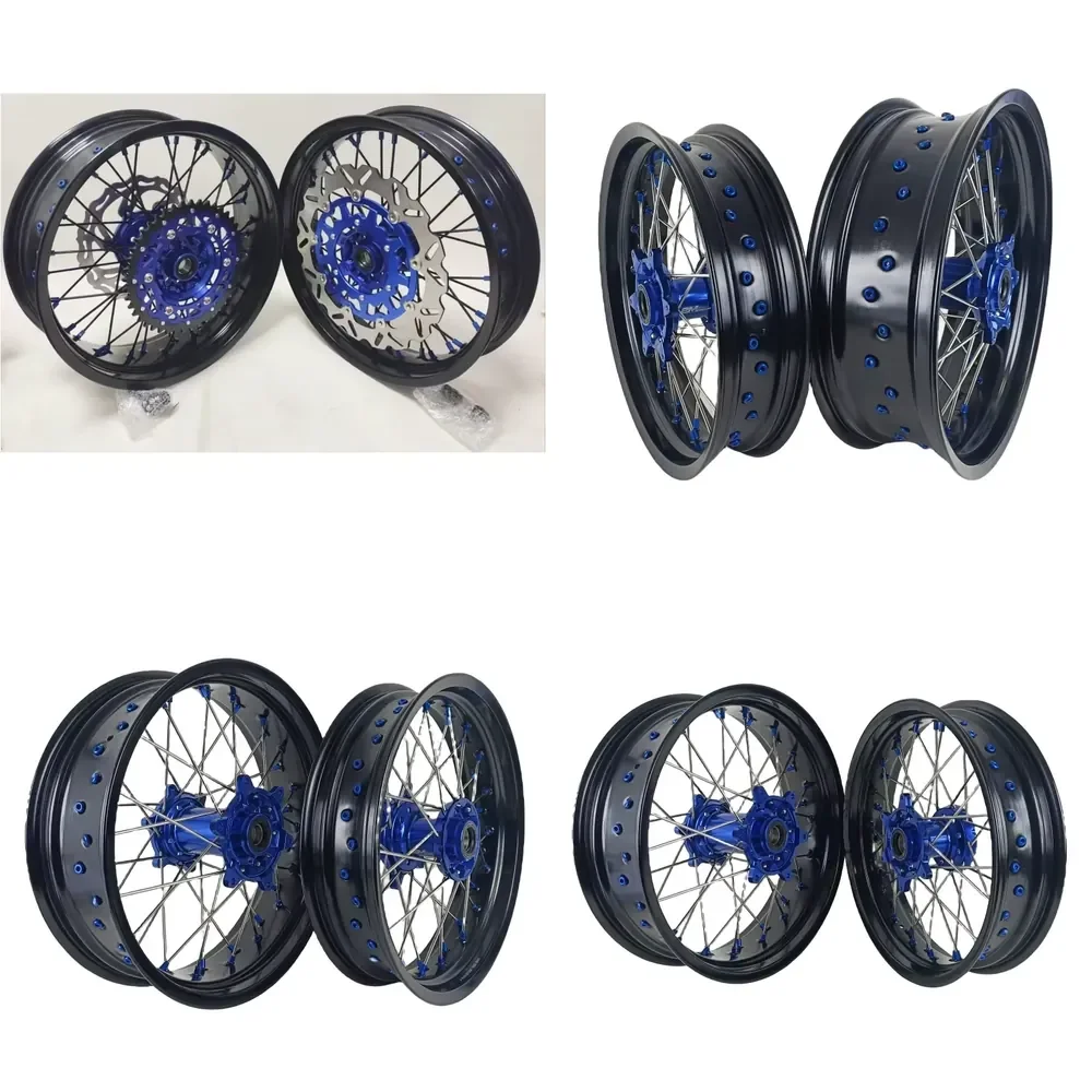 【2026 New Design】 High Performance 17 Inch Aluminum Alloy Supermoto Wheels for WR 450F 2003-2015 New Condition