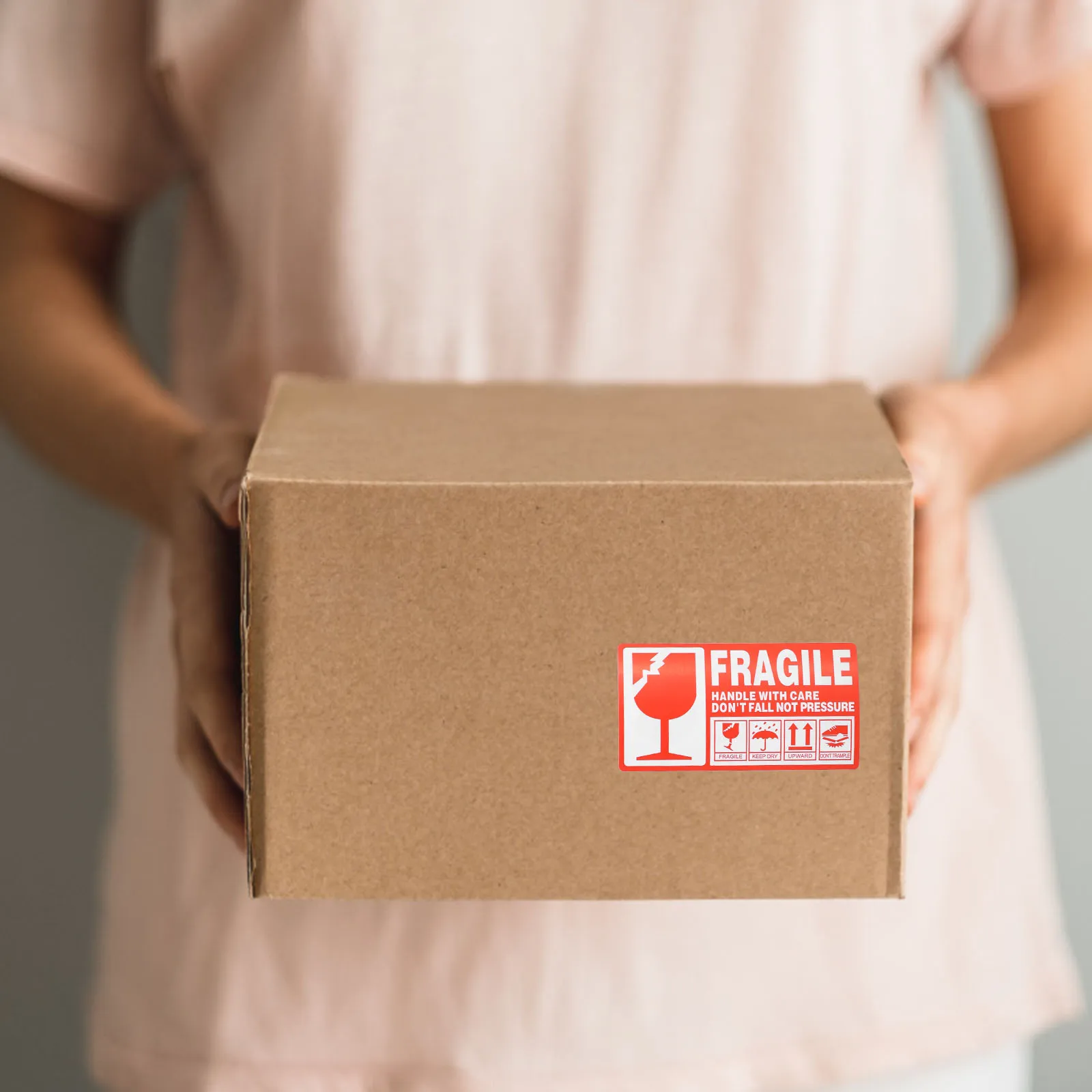 

1 Roll Handle With Care Warning Labels Fragile Stickers Shipping Packing Adhesive Decals Red White Easy Notice Stick Cartons