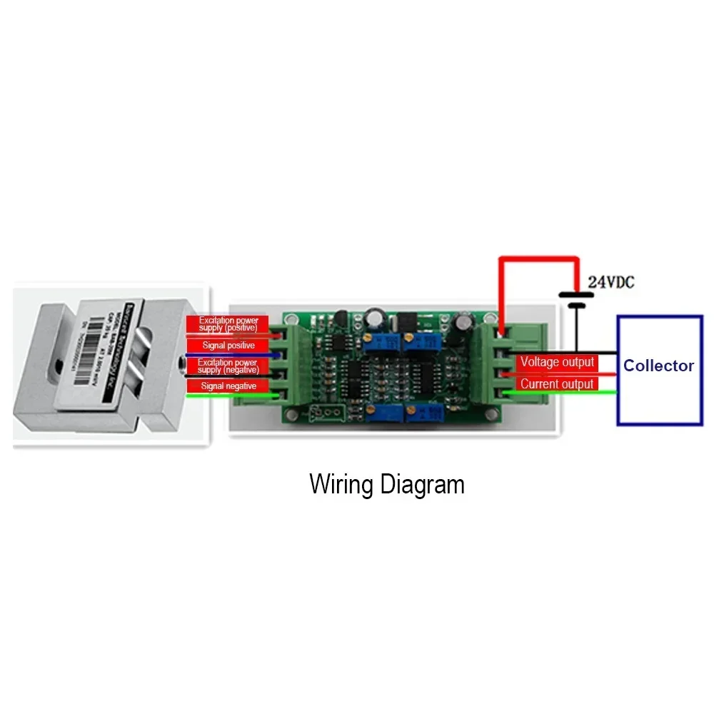 Módulo amplificador transmisor de Sensor de celda de carga, 0-5V, 0-10V, 4-20mA, transmisor de voltaje de corriente, módulo de Sensor de pesaje de DC12-24V