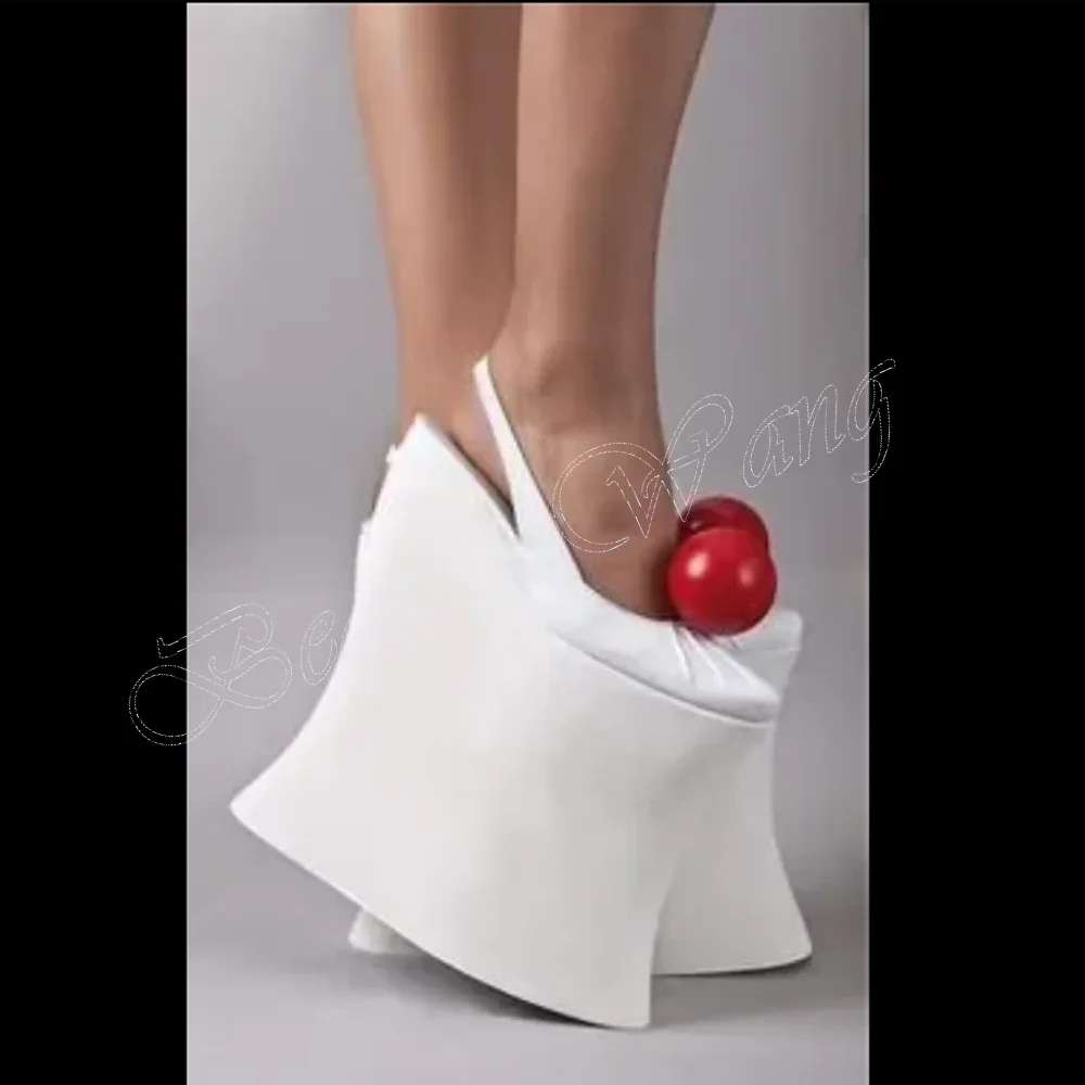 

White Thick Heel Platform Pumps Strange Style Back Strp High Heel Shoes for Women High Heels Fashion 2023 Zapatos Para Mujere