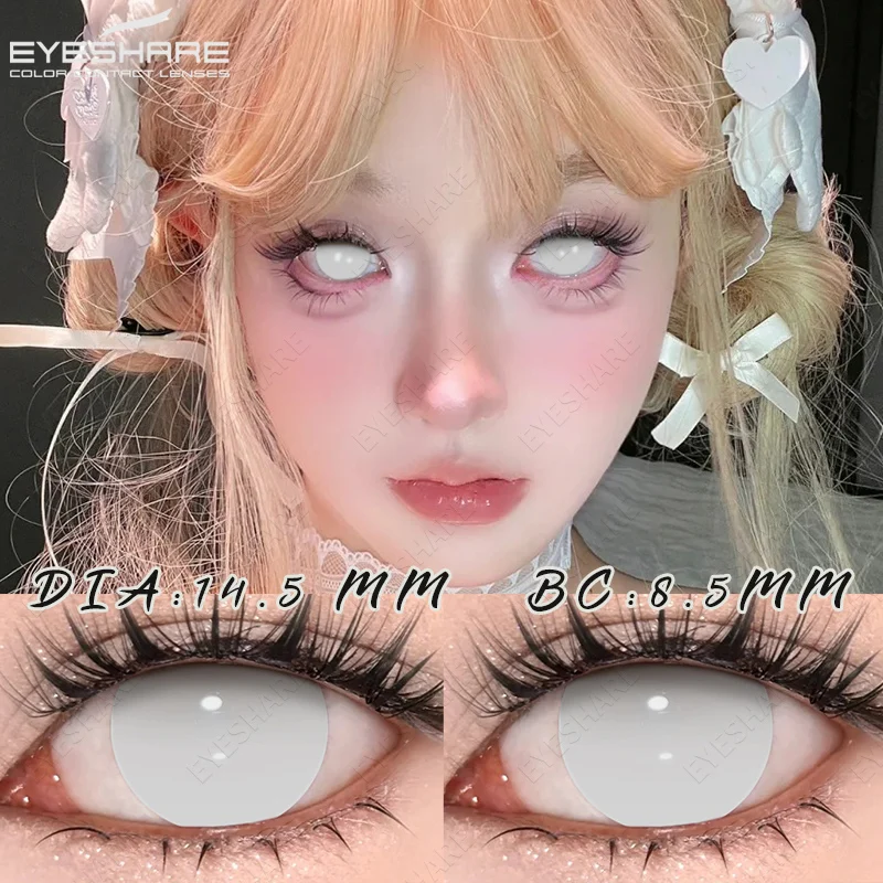 EYESHARE 1 Paar Halloween-Cosplay-Kontaktlinsen, rote Anime-Linsen, weiße Kontaktlinsen, schwarze Linsen, verrückte Augenlinsen, für die jährliche Anwendung – Detail 21