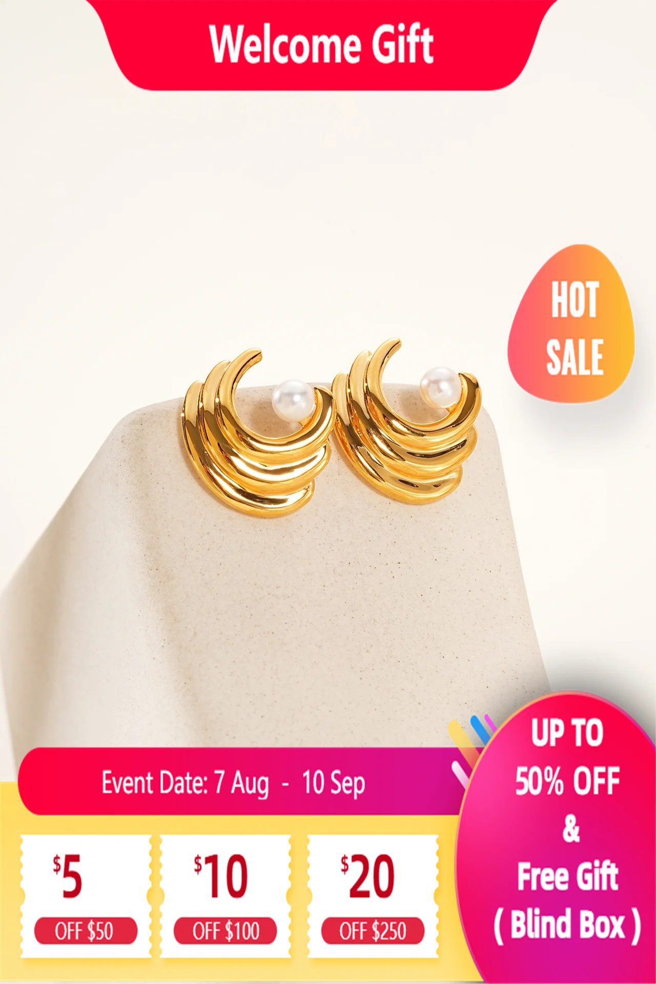 

Lium Gems 925 Sterling Silver Statement Jewelry for Women 24k Gold Vermeil Breeze Stud Earrings Outfit Accessory