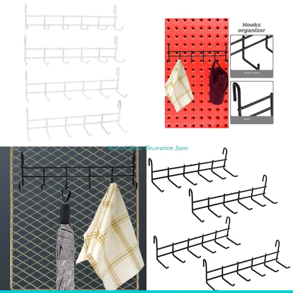 H7BF Multipurpose Iron Hook Set with Long Time Use Materials Pack of 4 Bathroom Kitchen Closet Hanging Needs