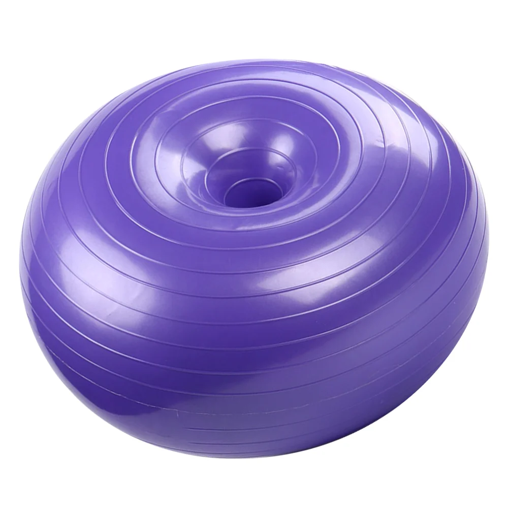 

Yoga Auxiliary Ball Donuts Shaped Fitness Ball Explosion-proof Exercise Ball Balance Ball for Home Inside with Air Pump (Purple)