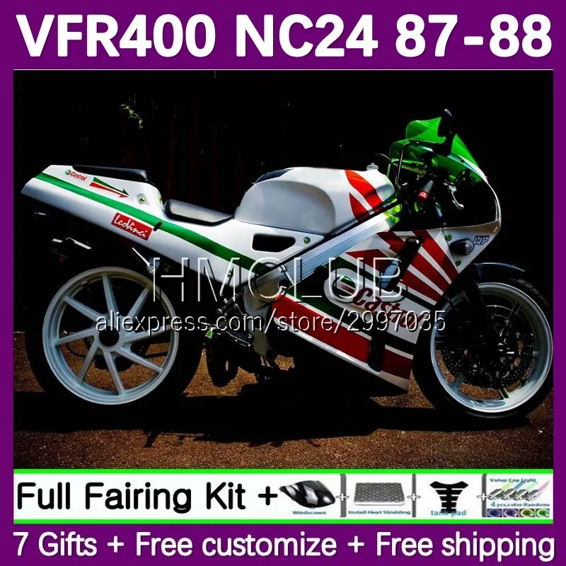 Fairings For HONDA VFR400 R V4 NC24 VFR400RR VFR400R 1987 1988 41No.40 RVF400R RVF VFR 400 R RR 400R CC 87 88 Body Castrol white