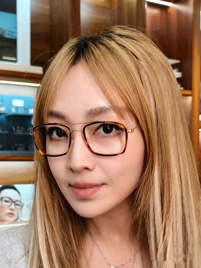 Denemarken Merk Retro Pilot Brilmontuur Mannen Vrouw Oscar Titanium Ultralight Dubbele Beam Brillen Vintage Vierkante Bril