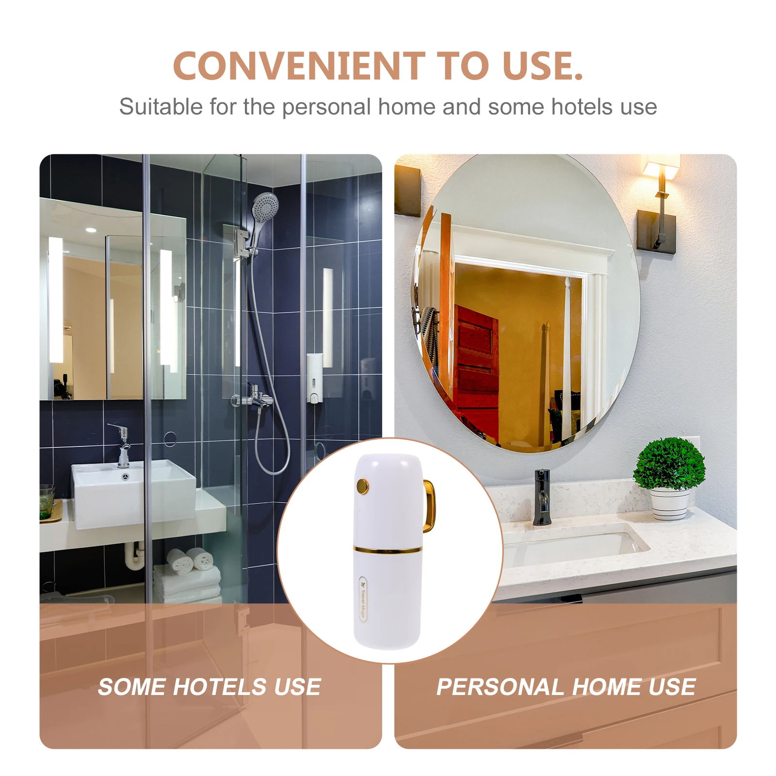 

1 set Mouthwash Cup Toothbrush Case Gilded Portable Toothbrush Box Travel Box Organizer Portable Holder Storage Container