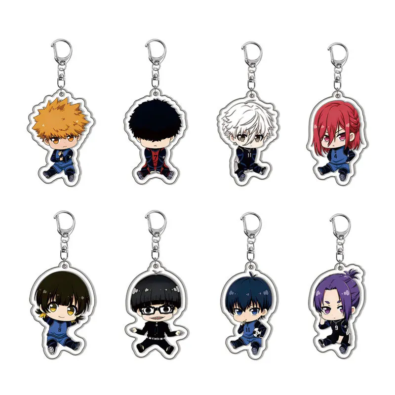 Cartoon Anime Blue Prison Acrylic Keychain Double-sided Character Isagi Yoichi Chigiri Bachira Pendant Key Chain Fans Cute Gift