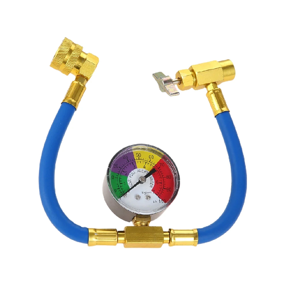

R134A Air Conditioner Gas Cooler with Pressure Gauge Air Conditioner Gas Charging Hose Refrigerant Gas Refill for Car Automobile