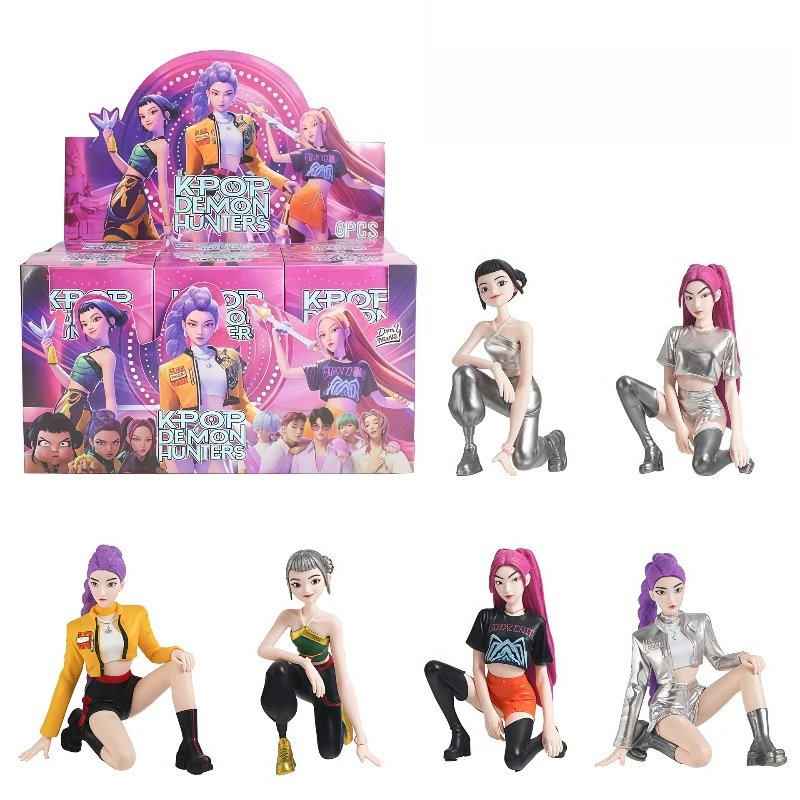 

KPop Devil HunterGroup Blind Box 6 PCS Squatting Dolls Lumi Mila Zoe Figure Model Desktop Ornament Collection Toy Gift For Girls