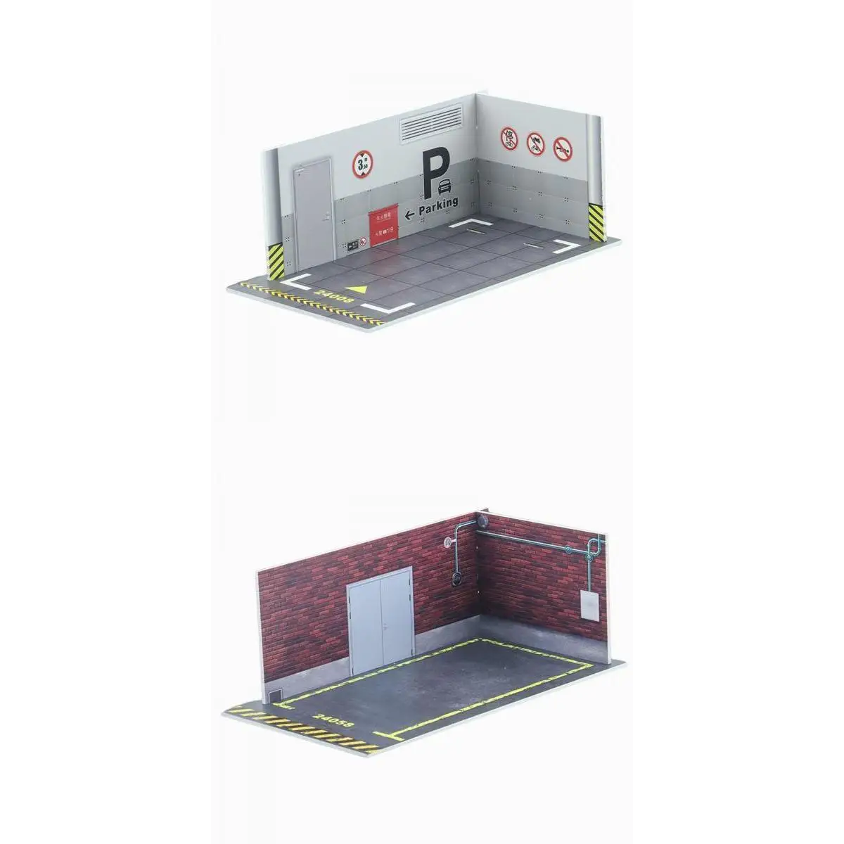 2pcs Car Model Diorama Parking Scenery 1/24 DIY for Model Car