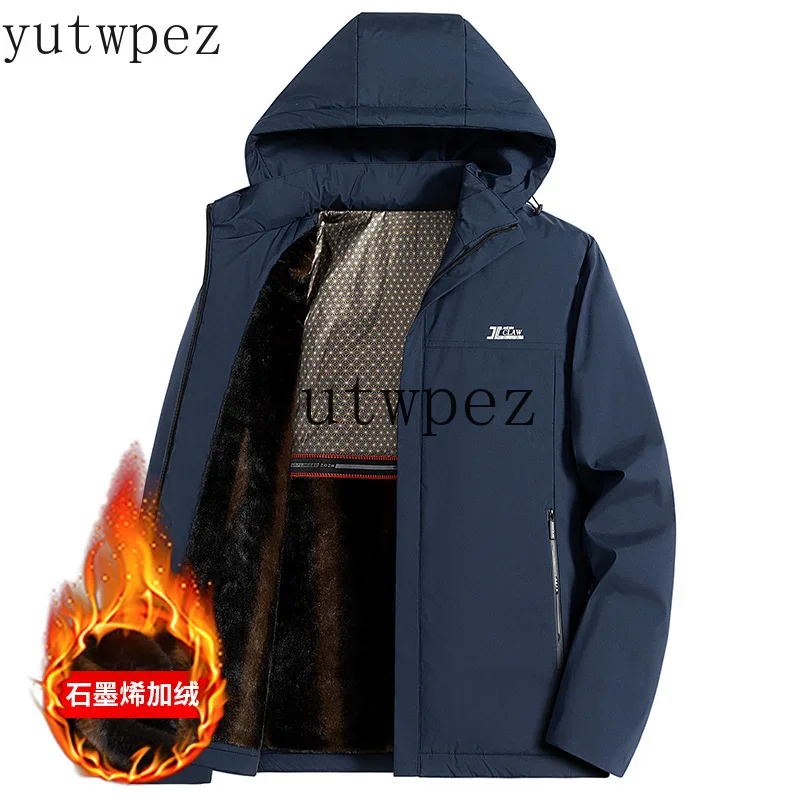 Windbreak Thicken Thermal Winter Jackets for Men's Winter Coats Outerwear Skiing Fleece Lining Parka Hooded Men's Winter Jacket