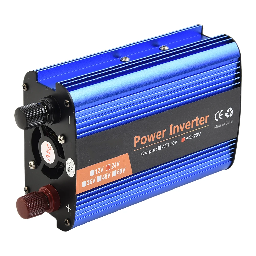 High Power Power Inverter W/Power Cord 1 Set 12V/24V-220V 4000W Aluminum Alloy Blue Modified Sine Wave Brand New