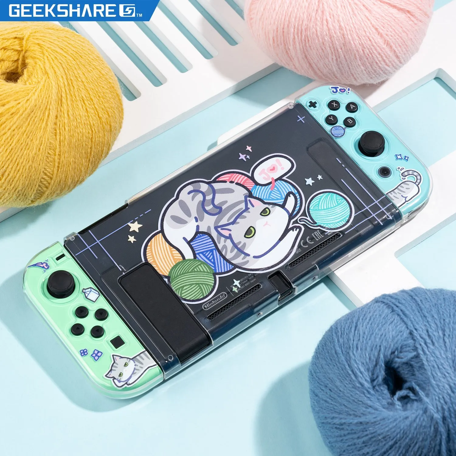 GeekShare Mèo Vỏ Bảo Vệ Dành Cho Máy Nintendo Switch NS Chia Joy Con Full Cover Mờ Mềm TPU Nintend Công Tắc Ốp Lưng