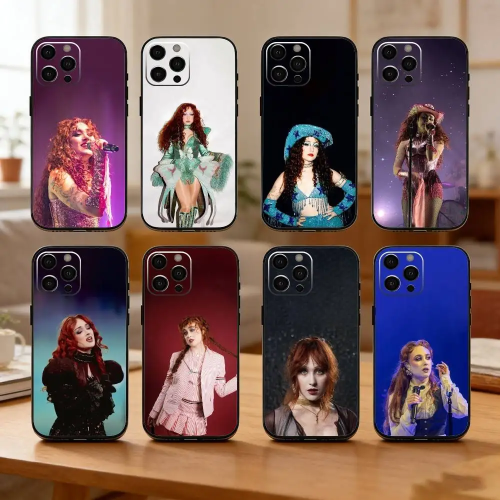 

Singer C-Chappell R-Roan Phone Case For iPhone17,16,15,14,13,12 Plus,Max Soft Silicone Black Cover