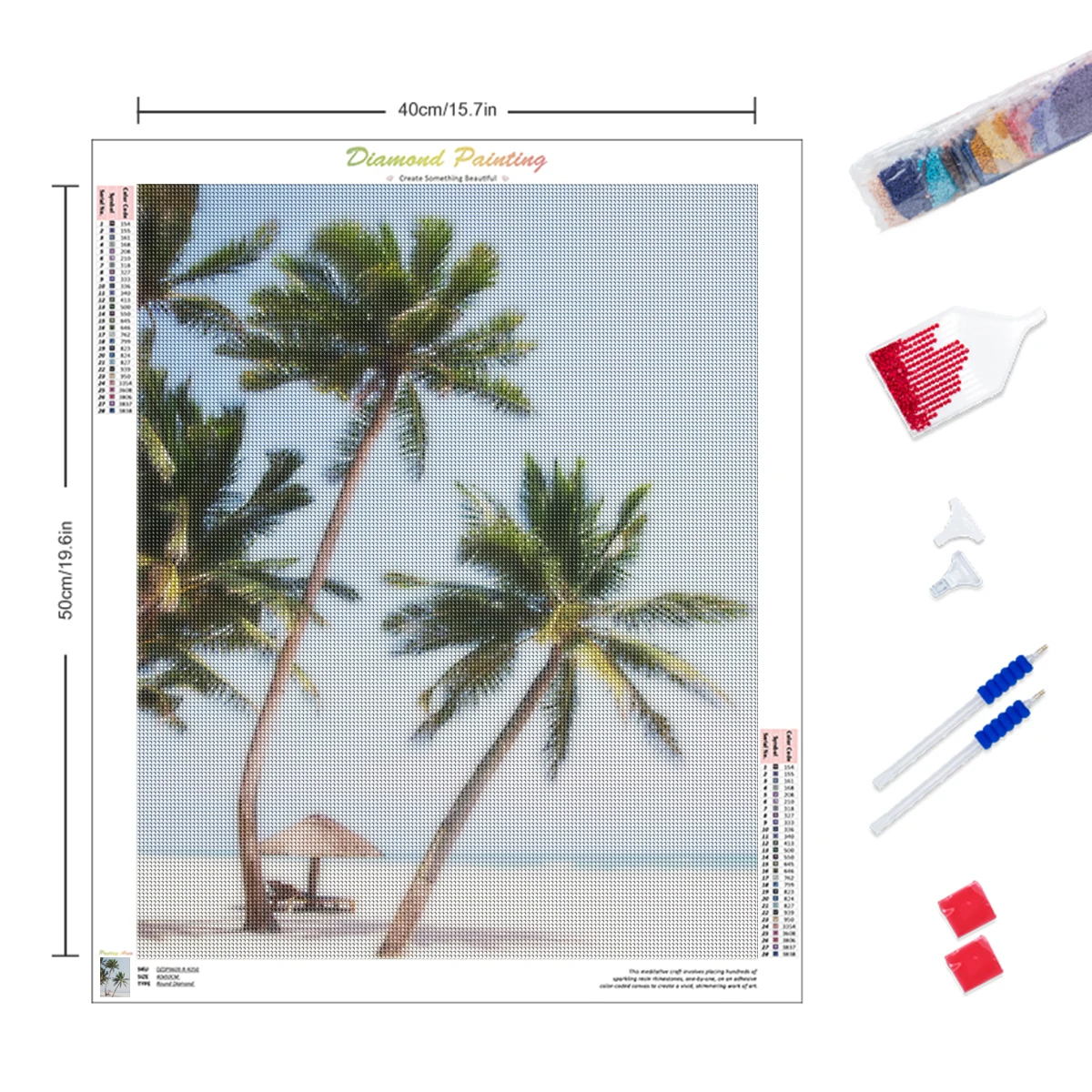 RUOPOTY 5D DIY Diamond Painting Beach Mosaic FullRound/Square Coconut Tree Embroidery Craft Kit Picture Of Rhinestone Home Decor