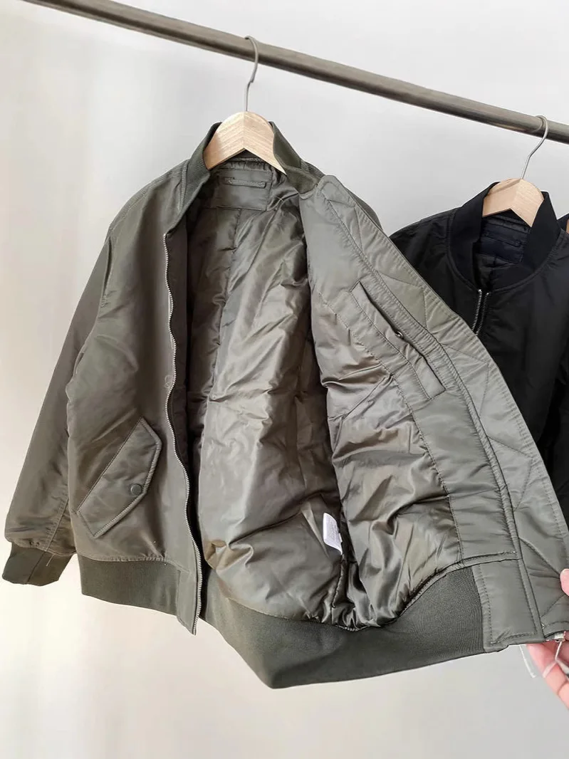 Chaquetas bomber marrones para mujer, mezclas de otoño, corte entallado, acolchado de cintura, viaje profesional, OL, ajustadas, para oficina, abotonadas, lisas, elegantes