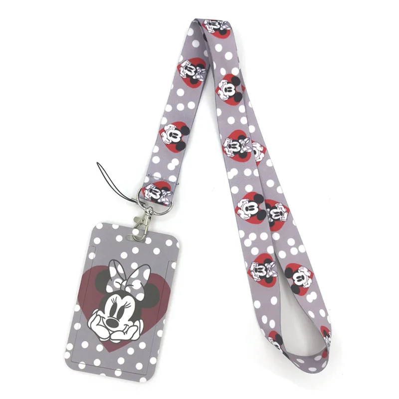 

Minnie Mickey Mouse Key lanyard Car KeyChain ID Card Pass Gym Mobile Phone Badge Kid Key Ring Holder Jewelry Decorations