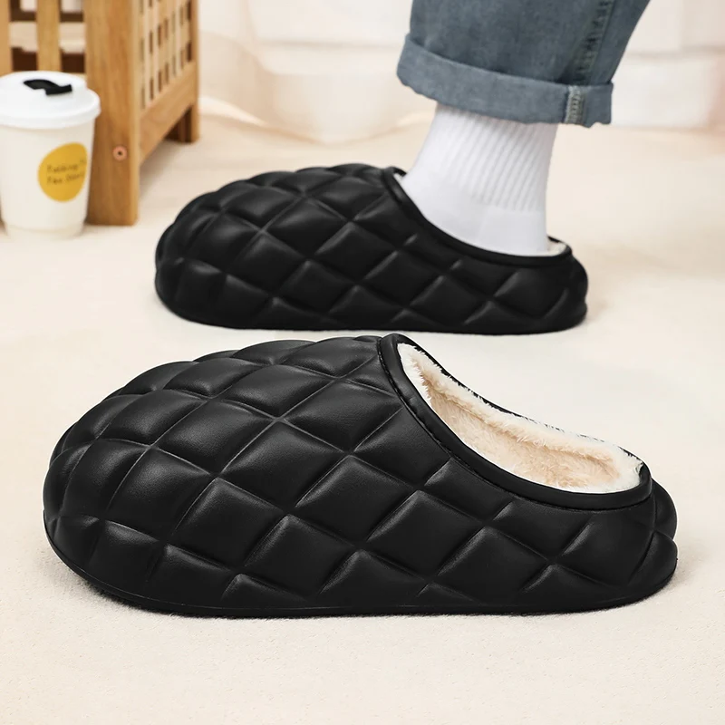

Couple's Winter Padded Slip-on Shoes, Padded EVA Waterproof and Slip-resistant Cotton Slippers for Both Men and Women