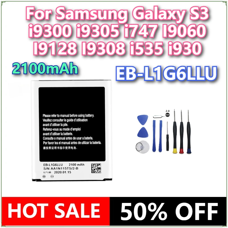 Brand New EB-L1G6LLU EB-L1G6LLA/LLK/LLZ 2100mAh Phone Battery For Samsung Galaxy S3 i9300 i9305 i747 I9060 I9128 I9308 i535 i930