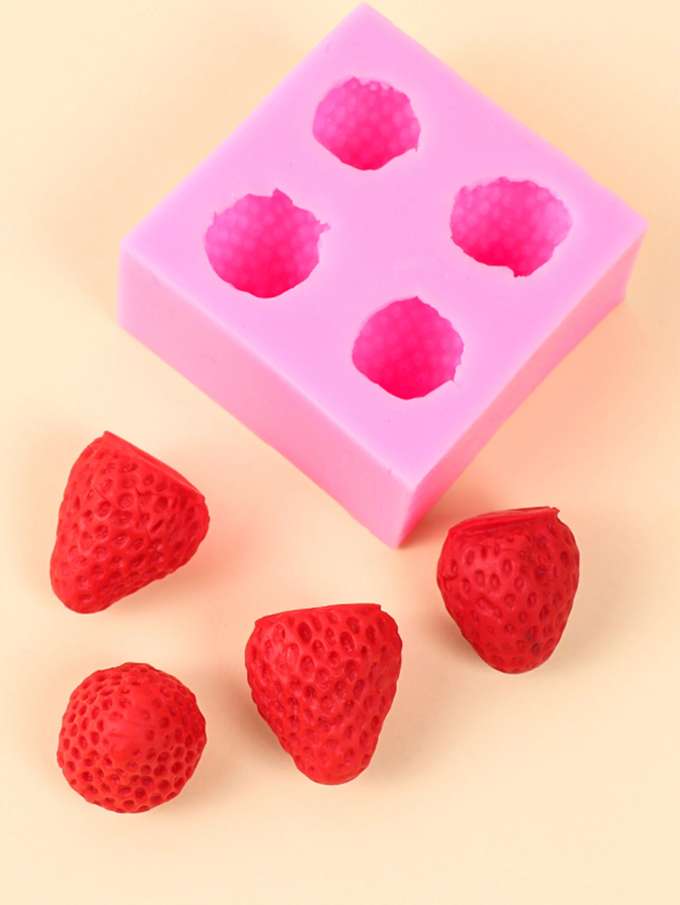 Feiskoo 3D Simulation Strawberry Sugar Craft Silicone Candle Mold Chocolate DIY Fondant Baking Silicone Mold Cake Tools Bakeware