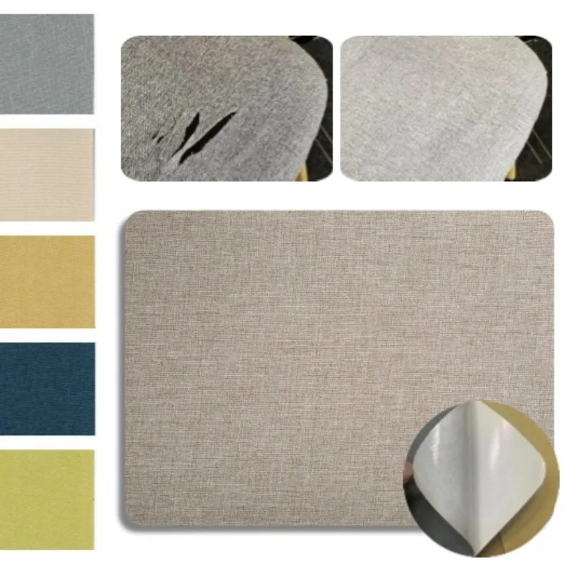 

Self Adhesive Linen Fabric for Sofa Repair Patches Seat DIY Linen Leather Sticker DIY Decoration Furniture Refurbish Fix 20x28cm