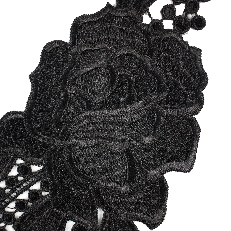1 Pc Vintage Flower Patch Embroidery Lace Collar Fabric Trim DIY Dress Home Accessories Sewing Repair