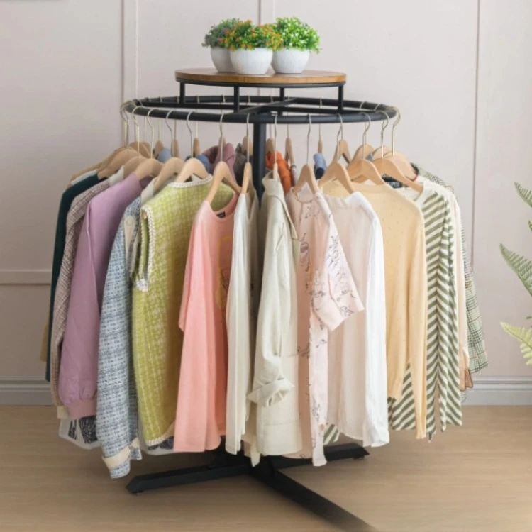 

Clothing store display rack Round rotating floor-to-ceiling pants rack Simple Zhongdao rack Children's clothing store Maternal