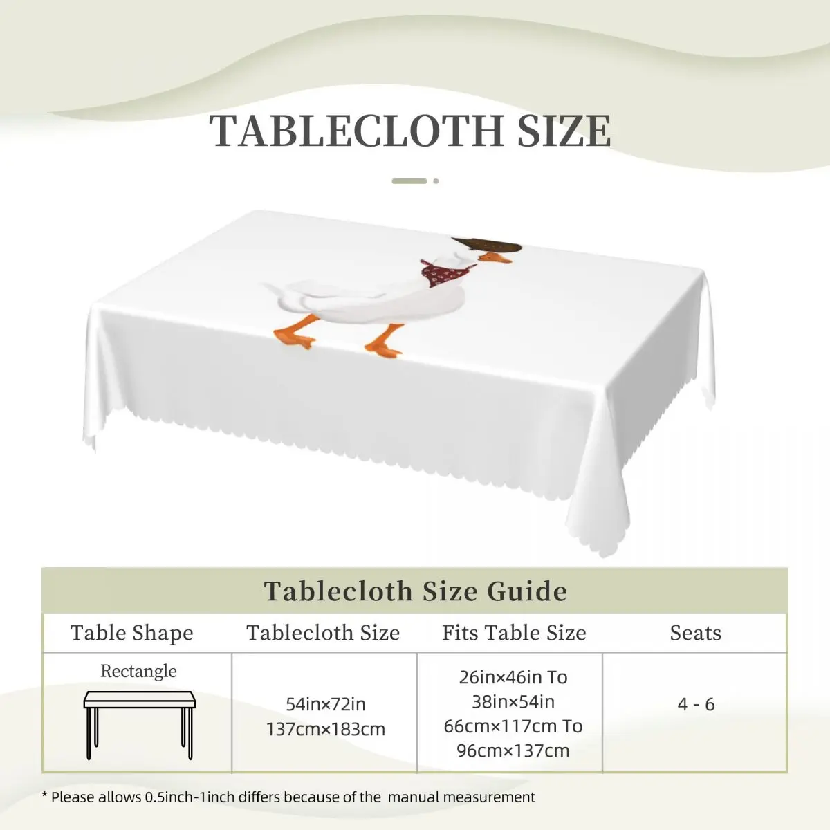 

Ковбойский гусь, прямоугольная скатерть на заказ, водонепроницаемая скатерть для обеденных мероприятий, скатерть