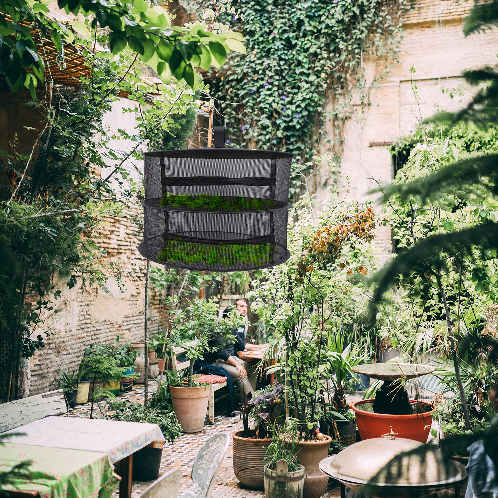 

Folding Drying Net Large Mesh Herb Rack Plants Shelf Polyester Dryer Hanging Outdoor Vegetables Fish Sturdy Foldable Storage