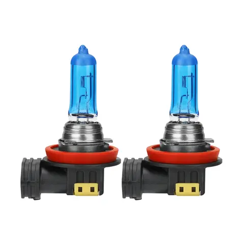 2x 100W H1 H7 H4 H8 H11 9005 HB3 9006 HB4 Car Halogen Fog Light HeadLight DRL HOD Lamp 5000K Dark Blue Glass Replacement Bulb