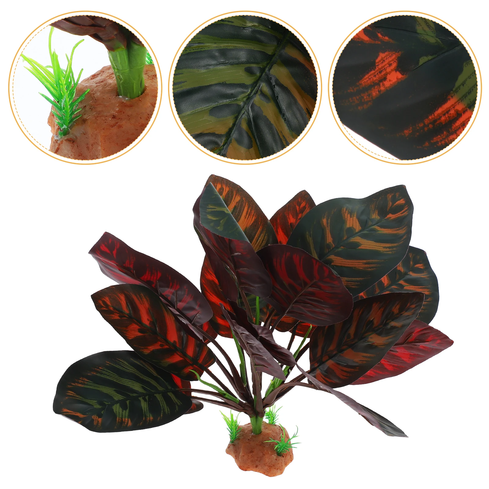 

Reptile Decoration Faux Plants for Terrarium Tank Gecko Climbing Accessories Durable Habitat nament Safe Design