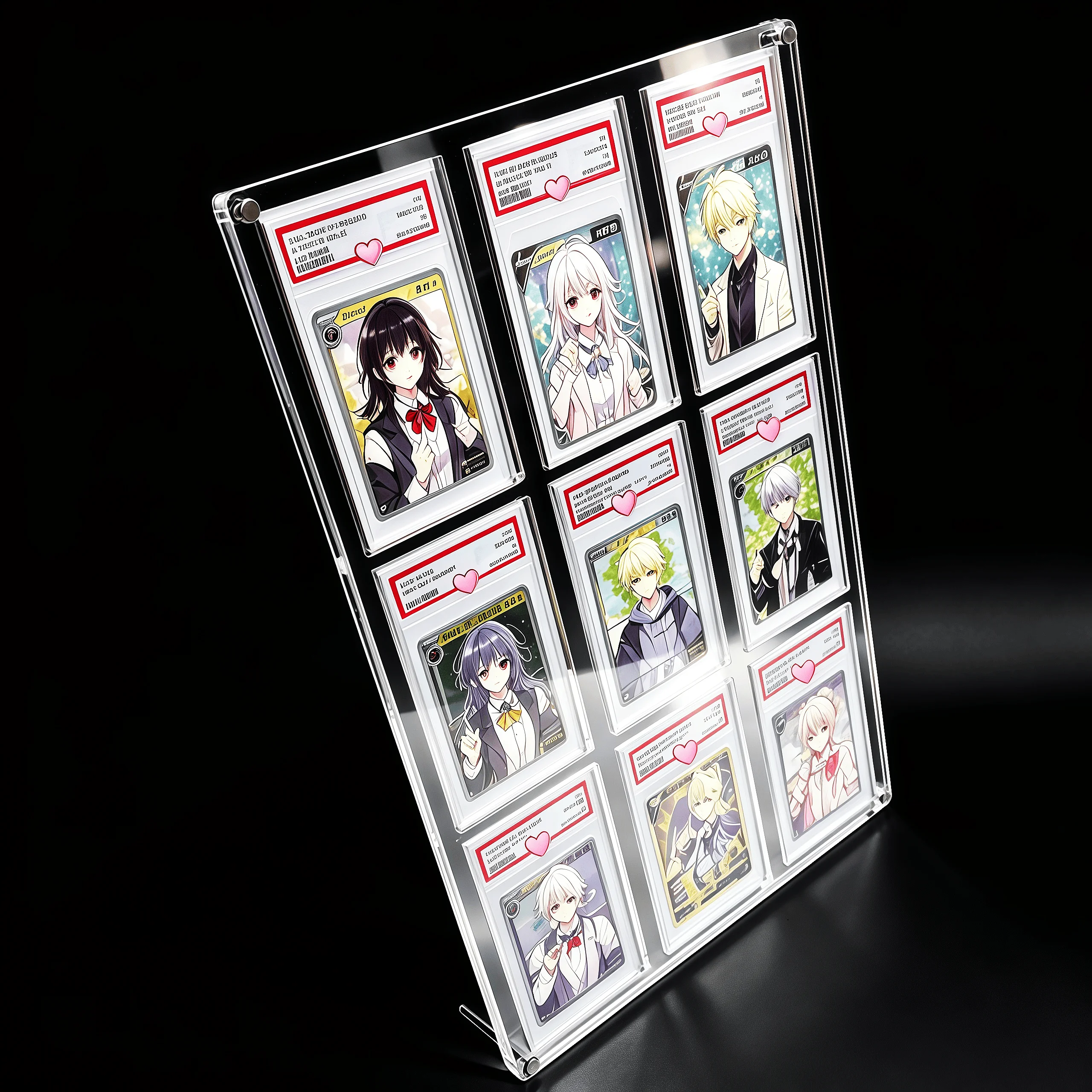 9-slot-acrylic-rating-trading-card-stand-35pt-thick-ultimate-display-for-graded-pokemonyu-gi-oh-crystal-clear-showcase-gift