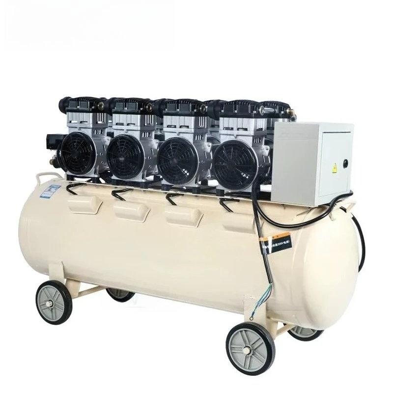 

160L Pure Copper Piston Type Mute Oil-Free Air Compressor for Den tal Woodworking Paint Portable Air Pump