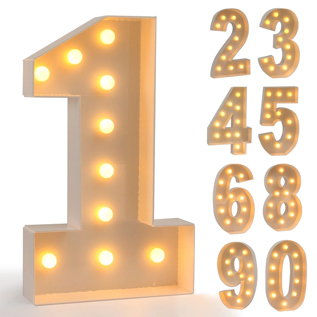 Giant Birthday Figure Led Light Balloon Filling Box 1 ° compleanno Balloon numero 30 40 50 Balloon Frame Wedding Decor Baby Shower