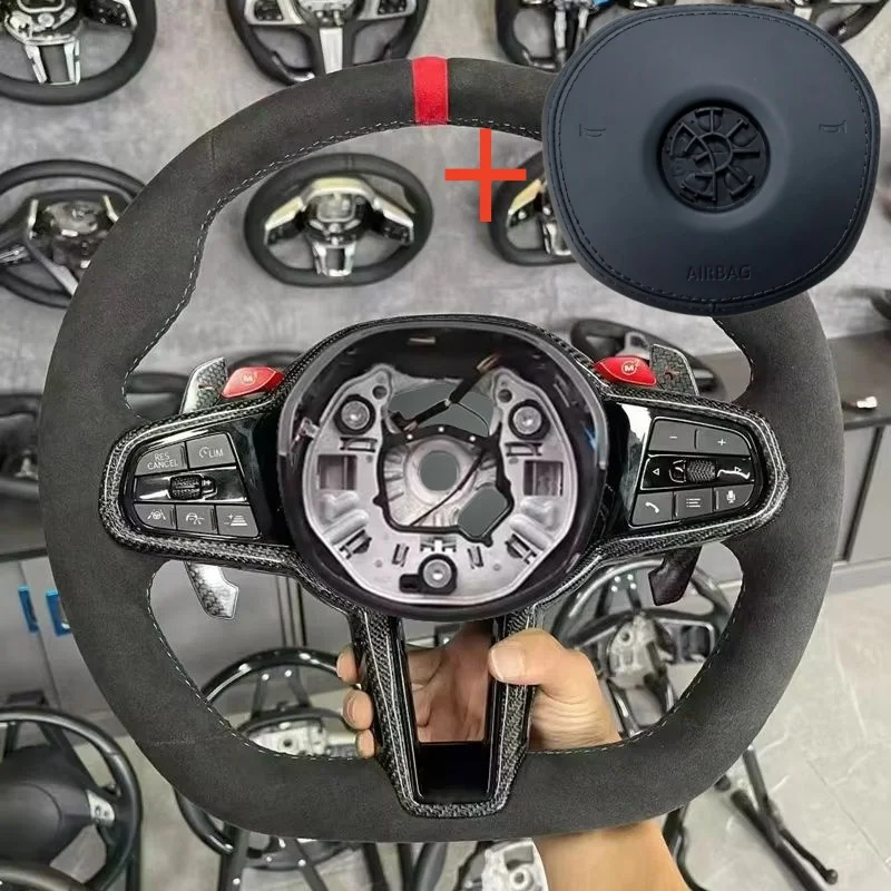 Customizable Upgrade Suede CS Steering Wheel For BMW M3 M4 G80 G82 X3 G01 X4 G02 X5 G05 X6 G06 G11 G12 G20 G30 Z4 G29 M1 M2