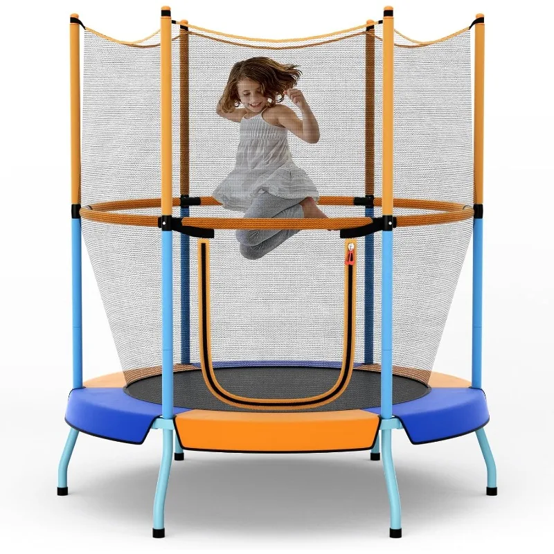 

Goplus Kids Trampoline, 48" Toddler Trampoline w/Safety Enclosure Net, No Gap Mat, Small Mini Trampoline for Indoor Outdoor