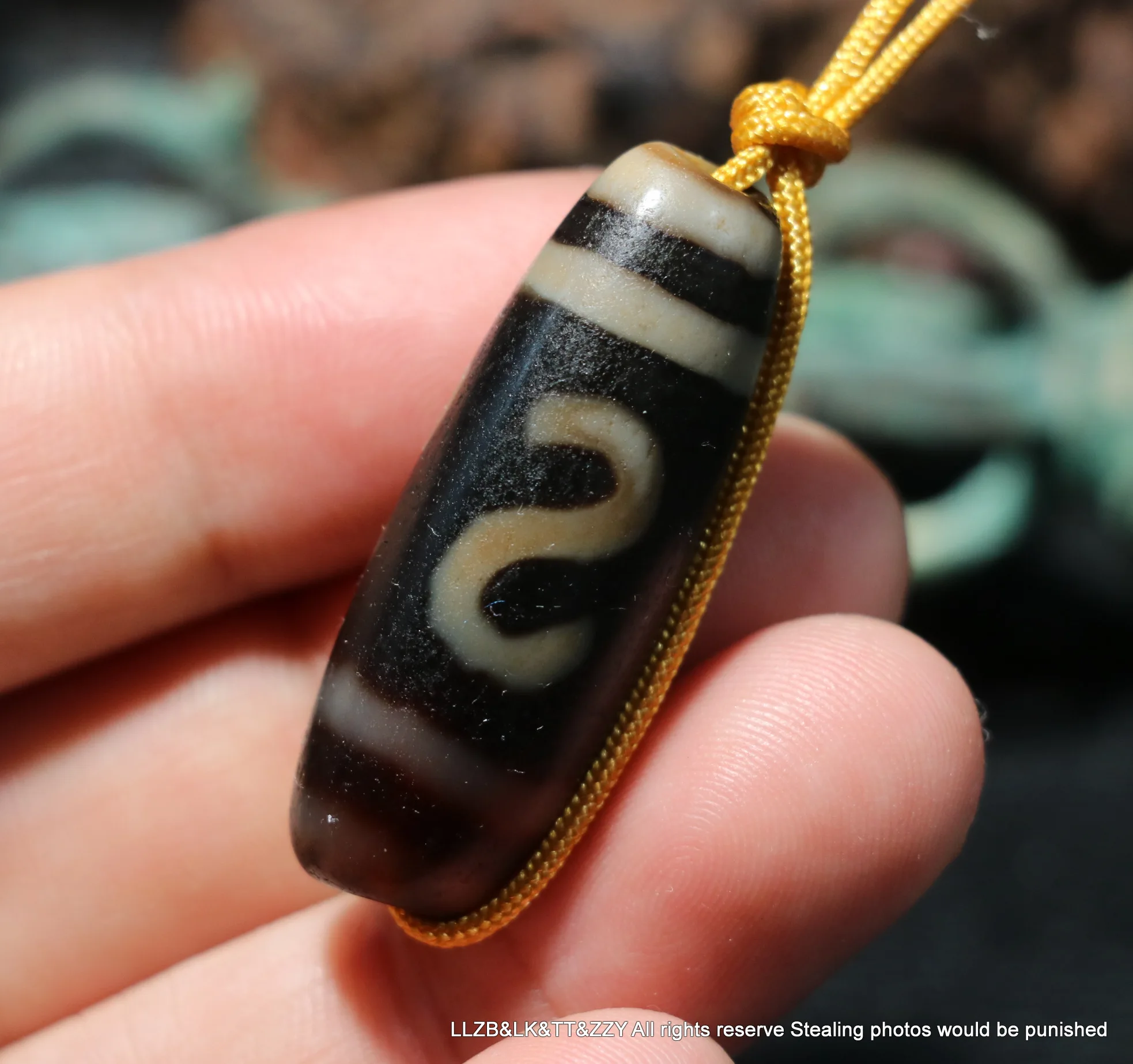 LKbrother Talisman Energy Tibetan old Agate S Money Hook Be Rich Symbolize dZi Bead Totem Aaa Fit For Making Bracelet UPD0920A07