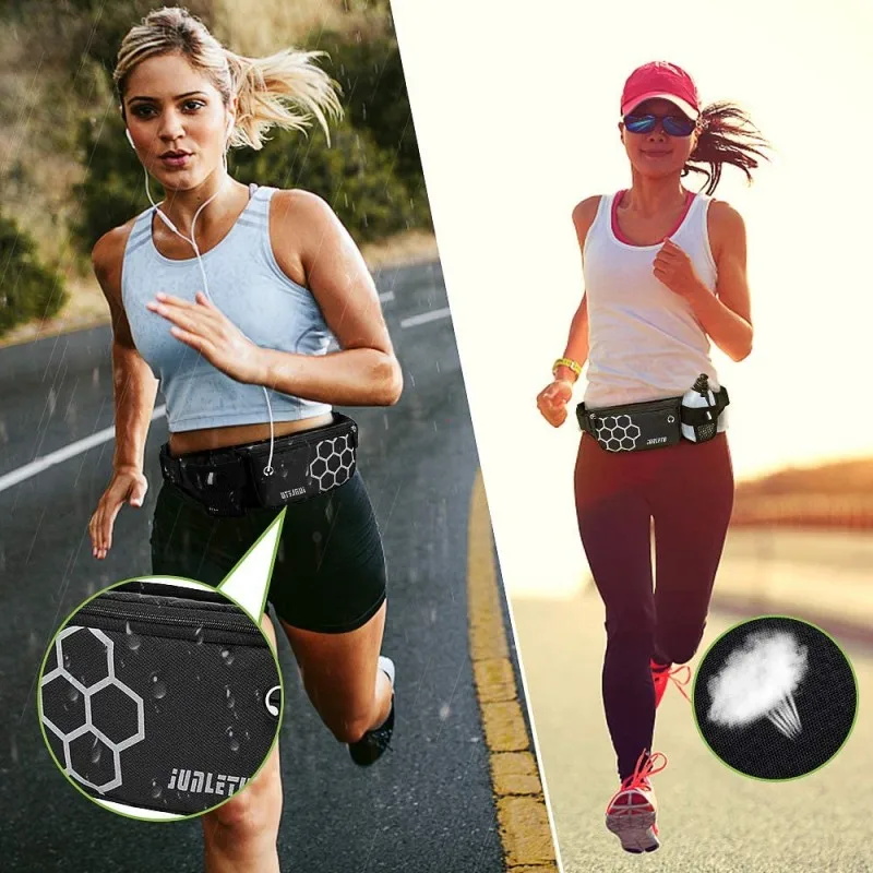 Running Waist Bag with Water Bottle Waterproof Waist Pack Fanny Pack Running Pouch Bum Bag Sport Belt for Cycling Jogging Hiking