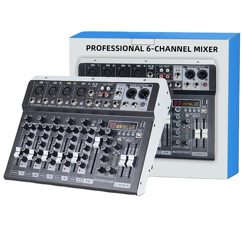 Professional DJ Performance Digital Mixer Cs4/6/8-Channel For Hot Sale USB Noise Cancelling Function